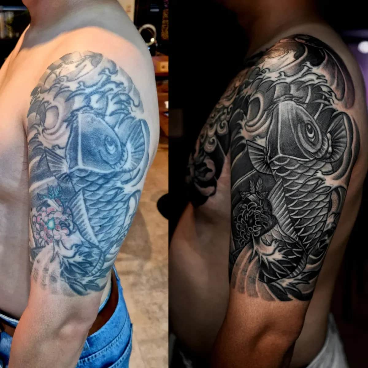 터치업 잉어타투 커버업전문샵