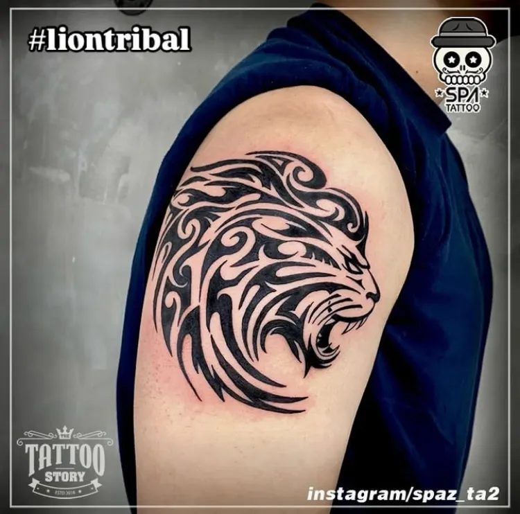 트라이벌 사자 문양 타투 - 1