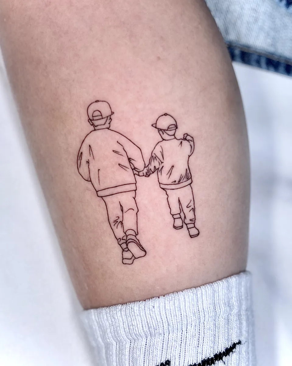 가족 라인타투 드로잉타투 - 1