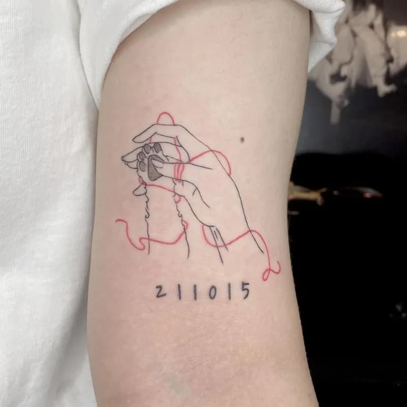 반려견과 붉은실