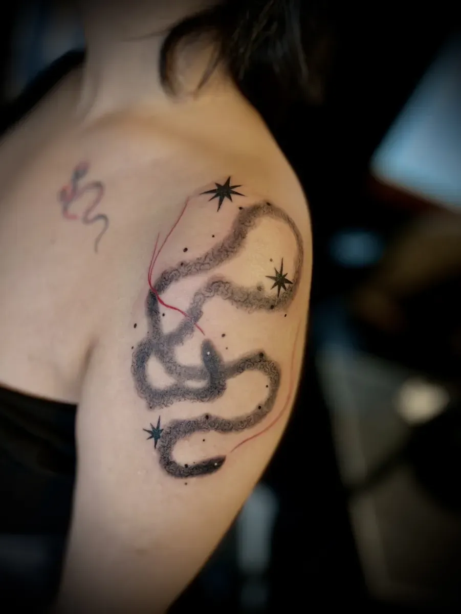 묘당타투 별과 뱀