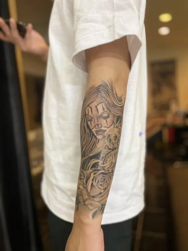 (인천타투,제주타투)치카노 데드걸 커버업