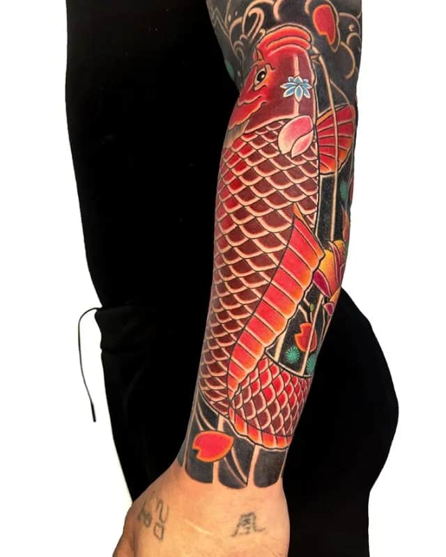 이레즈미 긴팔연장 잉어타투 컬러타투 부천타투 인천타투 시흥타투 제로타투