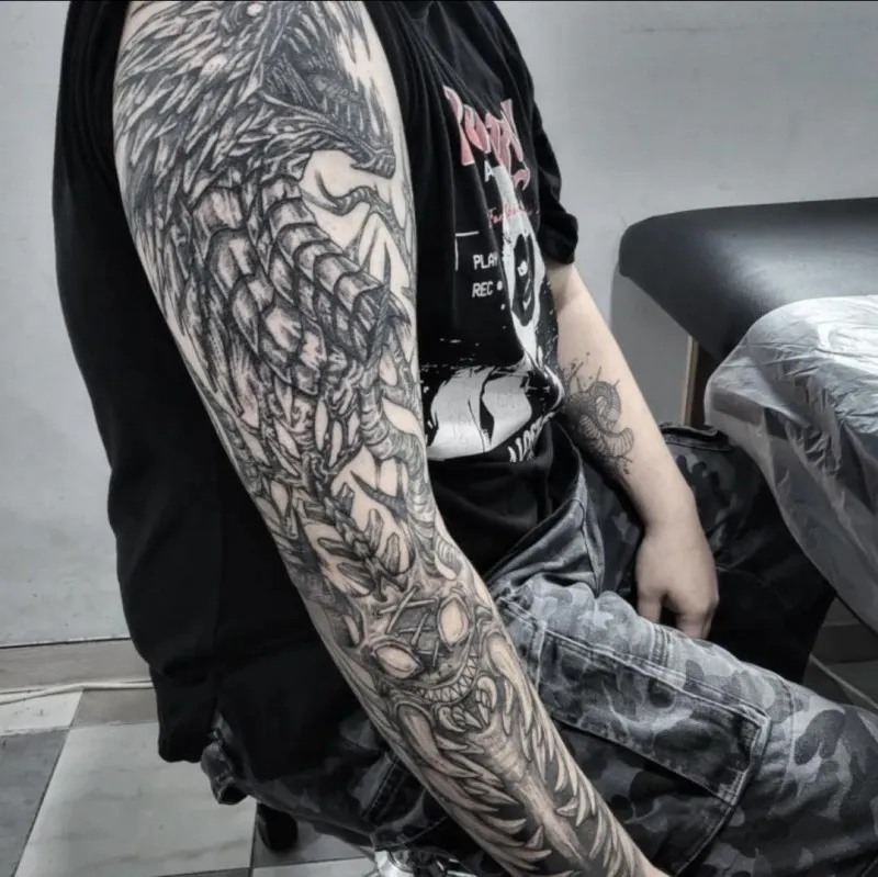 다크 크리쳐 블랙워크 긴팔