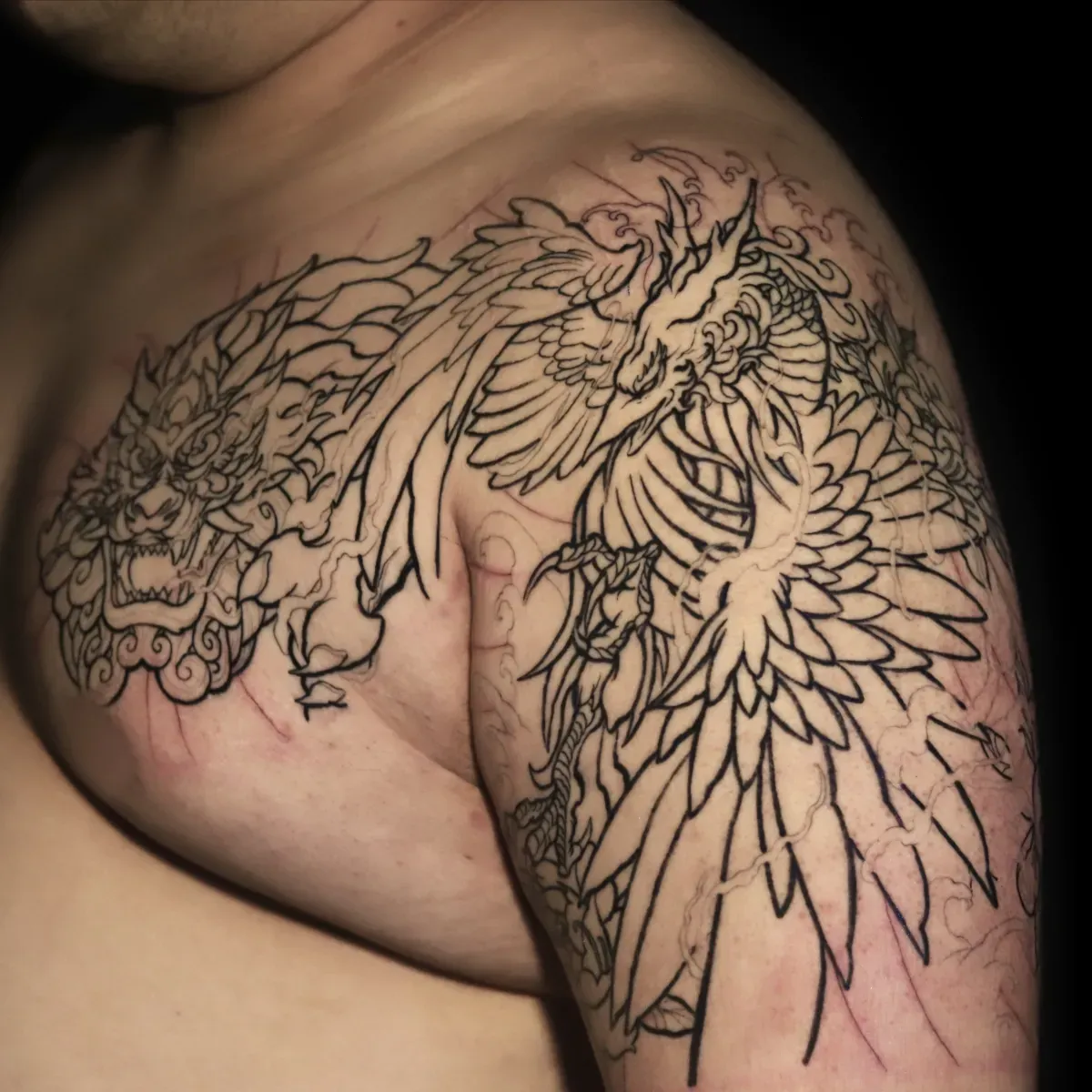 해태 봉황 가슴반팔 라인