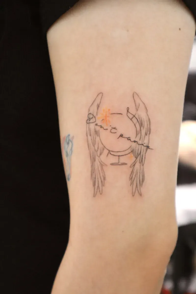 주문제작도안🧡 천사 날개 천사날개 지구본 래터링, 감성, 예쁜, 나비, 우주 - 1