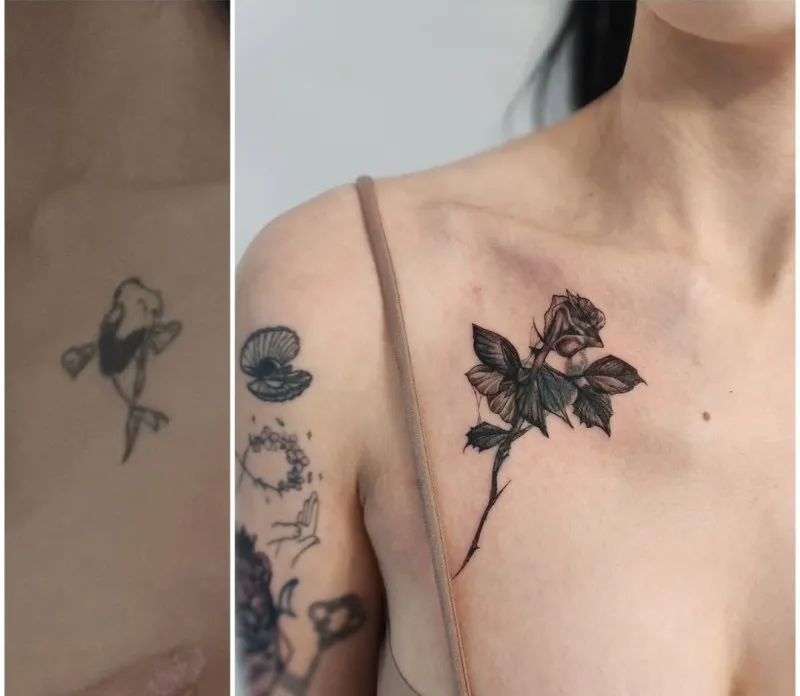 전주타투커버업꽃타투