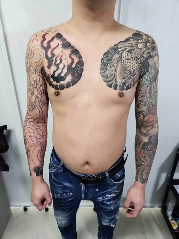 대구가슴긴팔 해태타투, 해태 이레즈미, 대구전통이레즈미, 대구타투, 대구이레즈미,