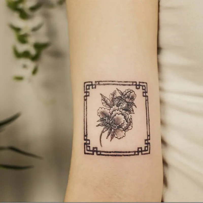 동양미 작약 프레임 nimm_tattoo