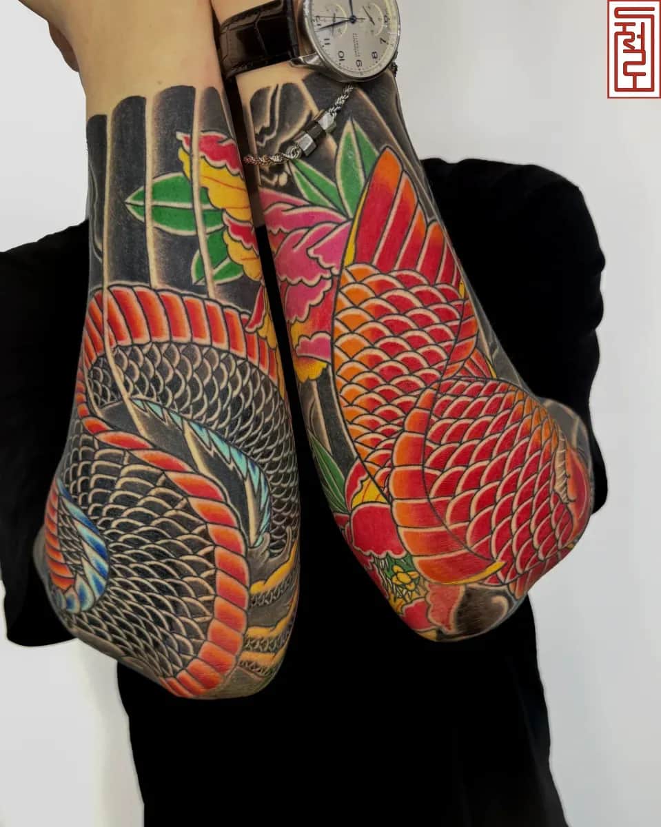 이레즈미타투 용타투 긴팔연장 컬러타투 부천타투 제로타투