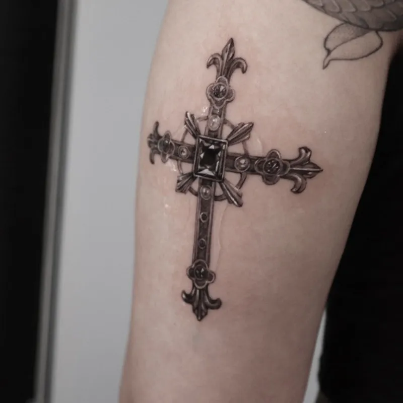 십자가 보석타투