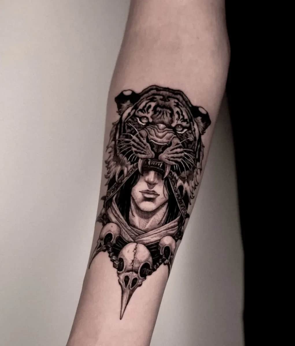 호랑이탈 인디언 블랙워크