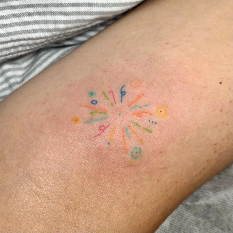 폭죽타투 반짝이타투 꽃타투