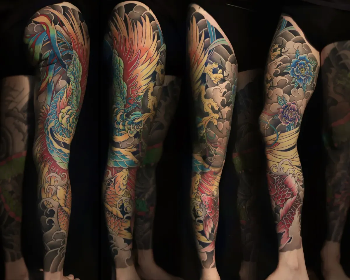 봉황 목단 긴다시 컬러