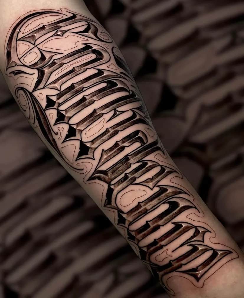 부산타투 서면타투 치카노레터링 팔타투