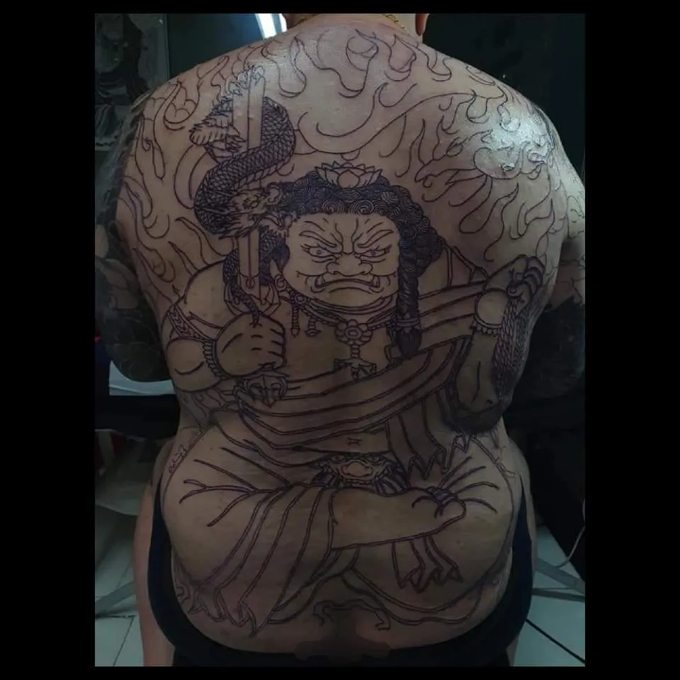 목포타투 TS타투 등판타투 부동명왕 라인타투 - 1