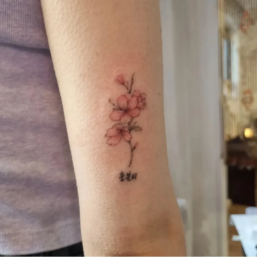 벚꽃타투, 여자타투, 컬러타투, 타투, 타투이벤트, 홍대타투, 신촌타투, 서울타투, 꽃타투