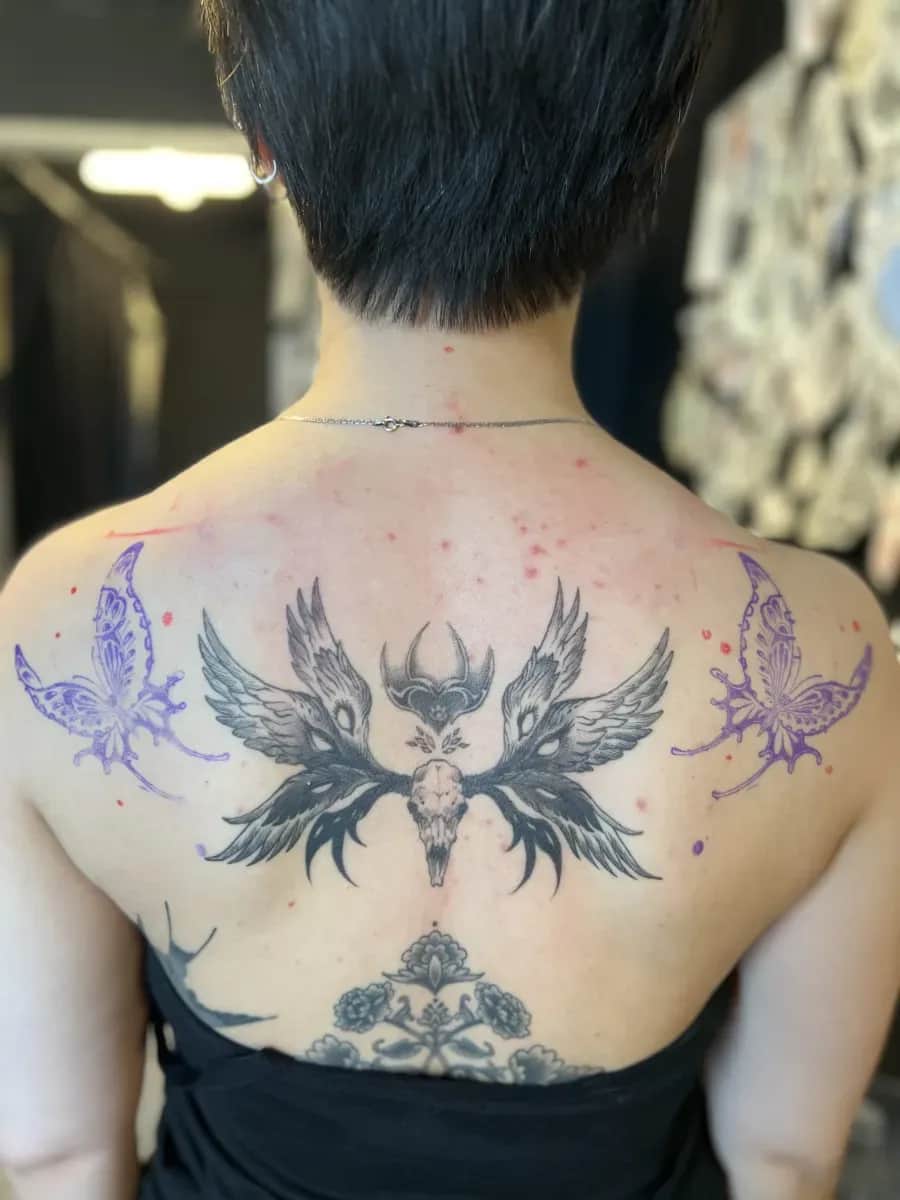 민화 푸른 나비