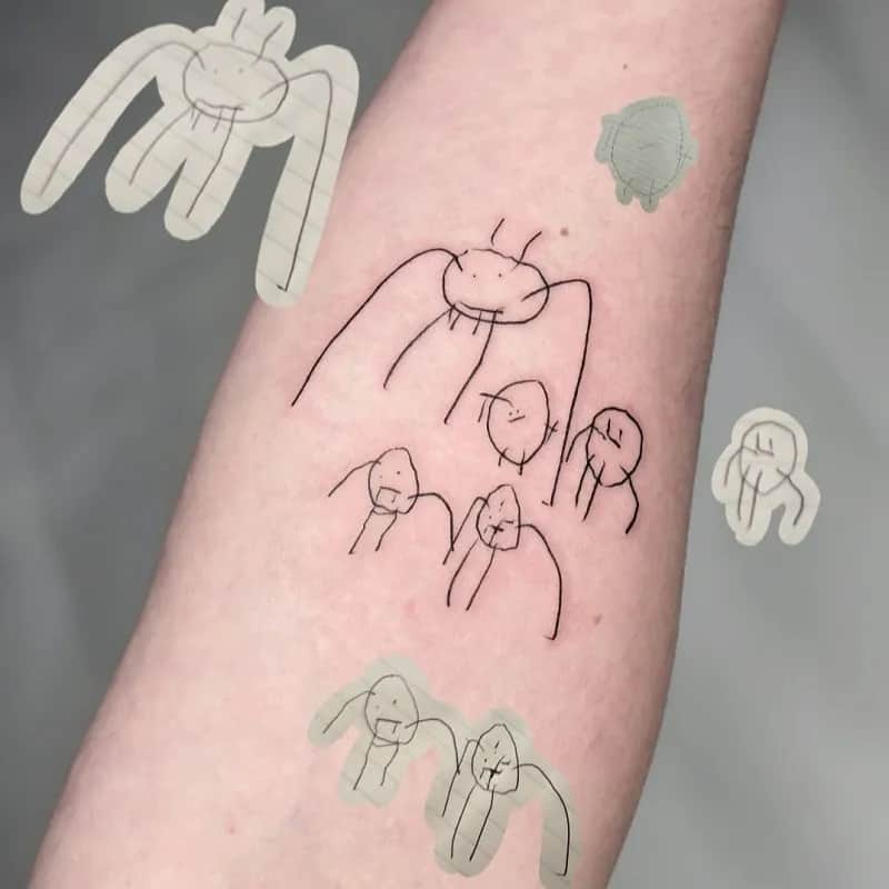 아이의 첫 가족그림🖤