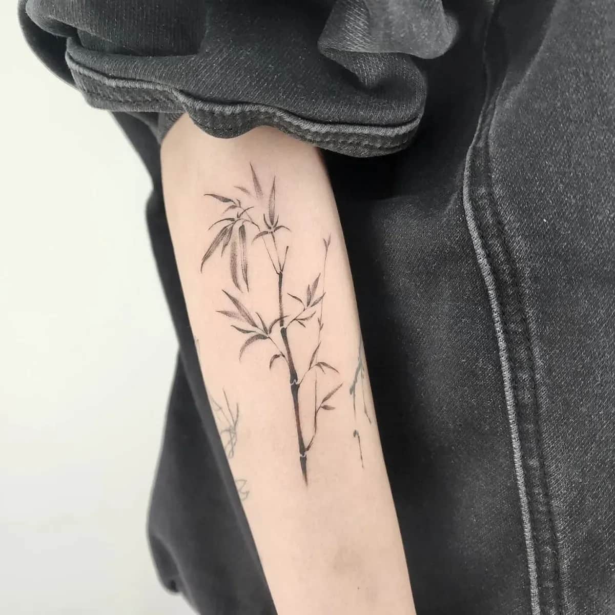 수묵화 대나무타투