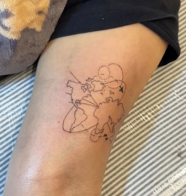 세계지도 타투,지도타투 - 1