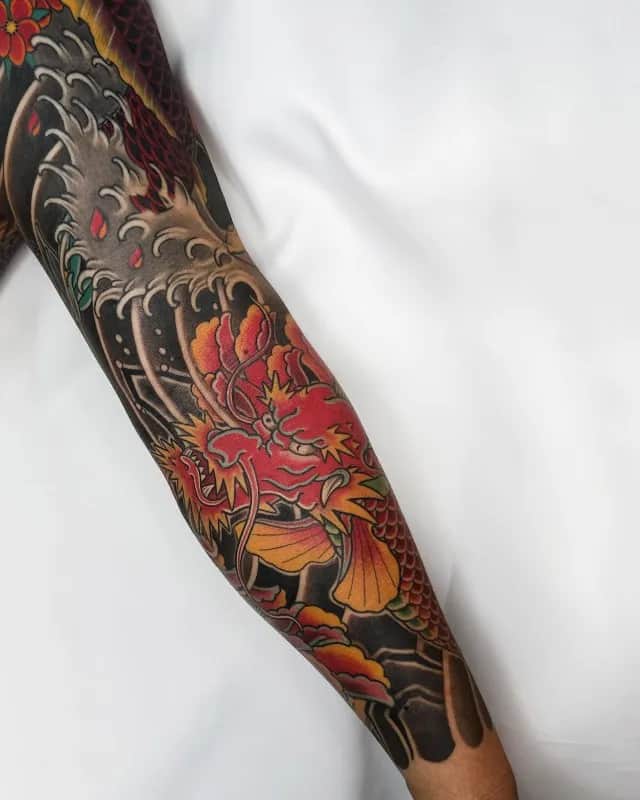 이레즈미 긴팔연장 등용문타투 긴팔문신 부천타투 인천타투 시흥타투