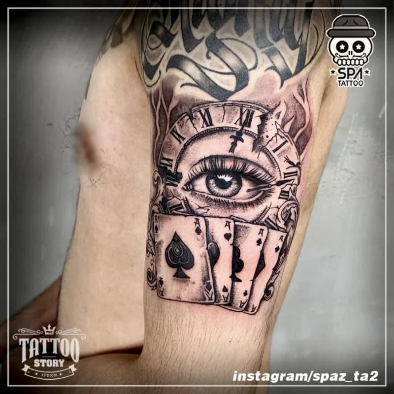 치카노 눈 카드 타투 - 1