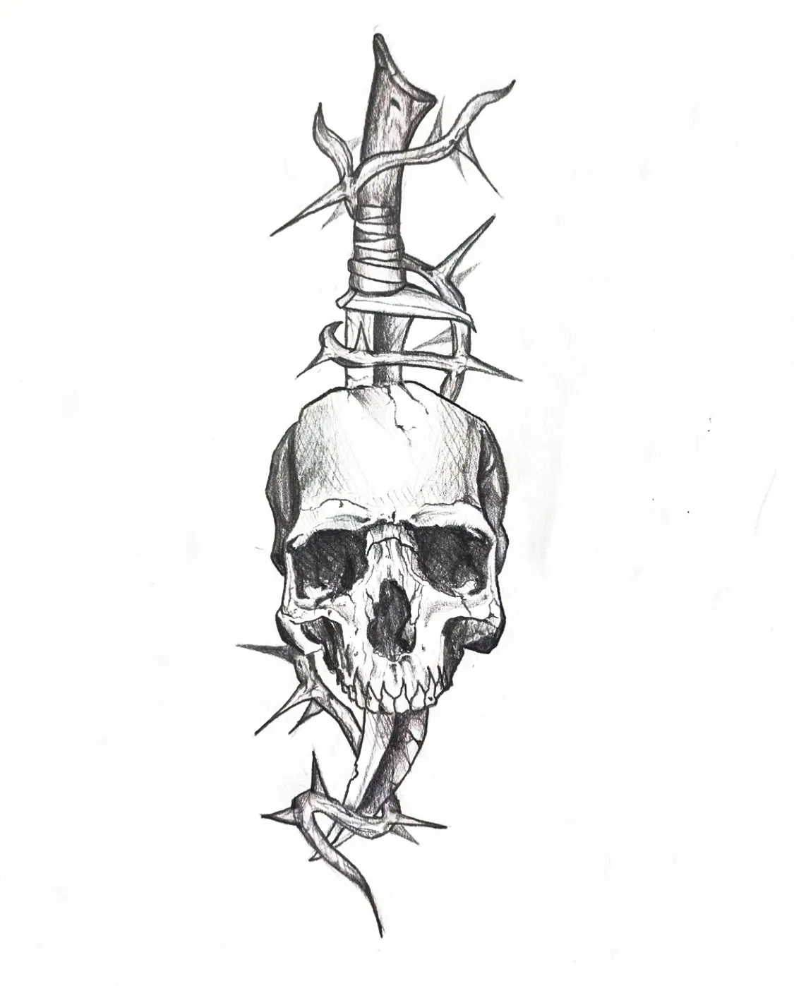 검+가시+해골 도안입니다
