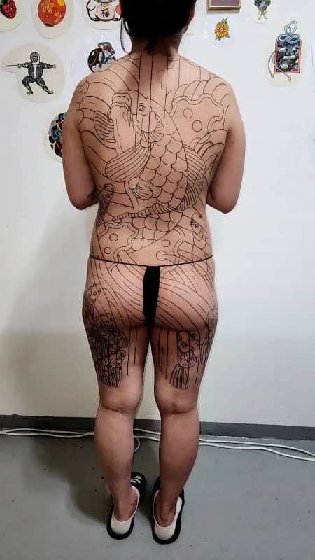 여성등판이레즈미 대구타투, 대구이레즈미, 대구타투잘하는곳, 대구이레즈미잘하는곳