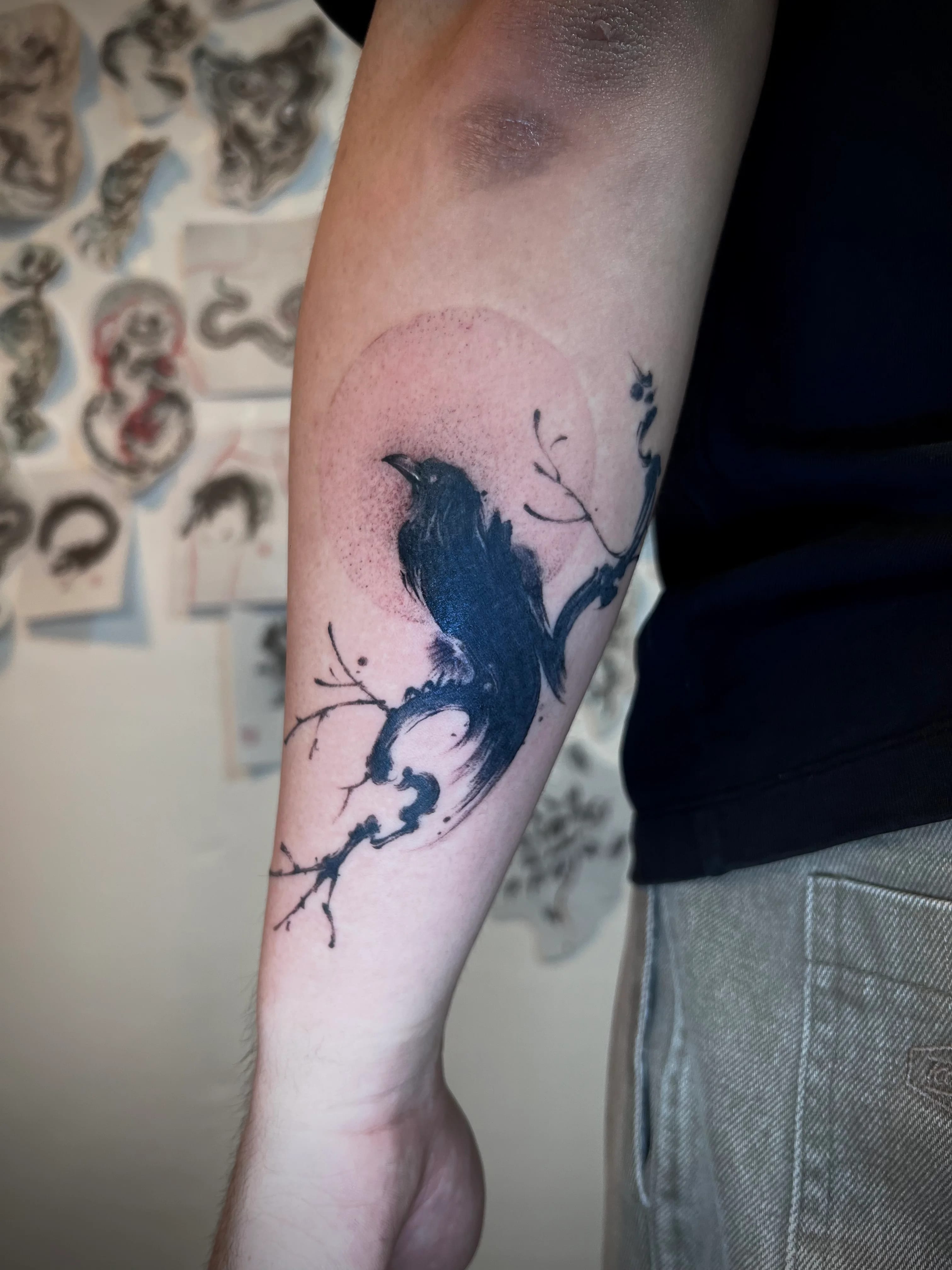 무심, 까마귀와 가지