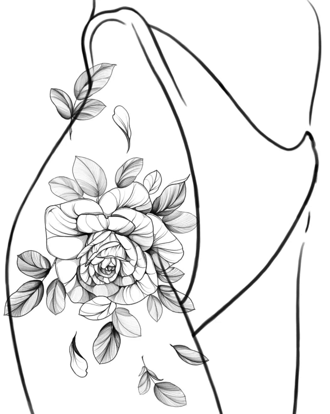 꽃타투, 장미타투, 옆구리타투, 골반타투, 여자타투, 홍대타투, 타투도안, 타투추천