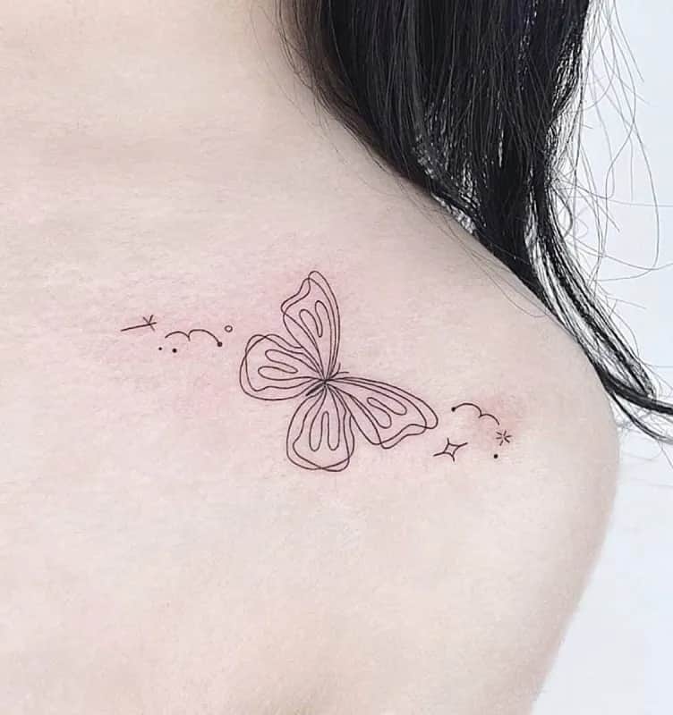 인천타투 주안타투 나비타투 드로잉타투 어깨타투