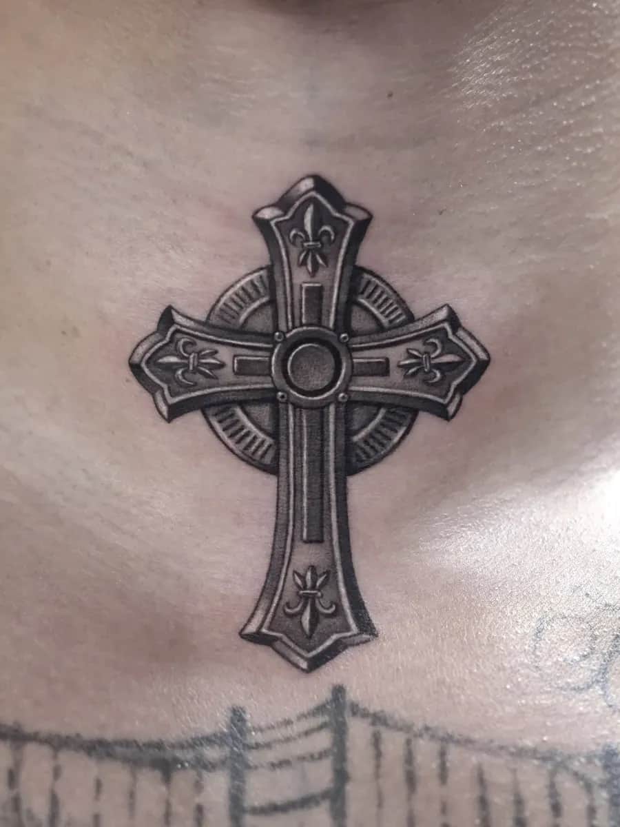 커스텀 십자가 목 타투✝️