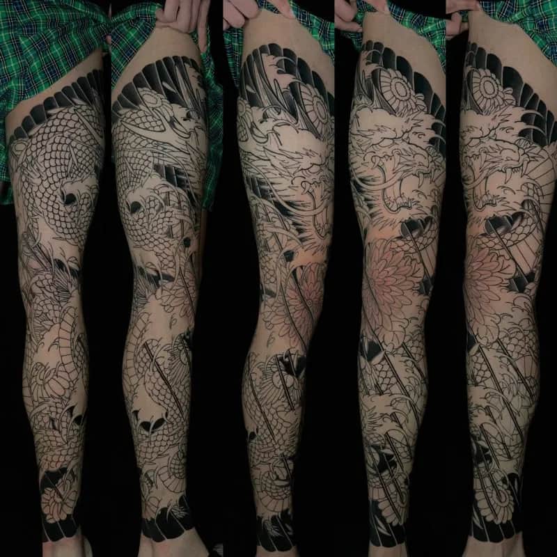 용긴다리타투 용타투 용긴바지