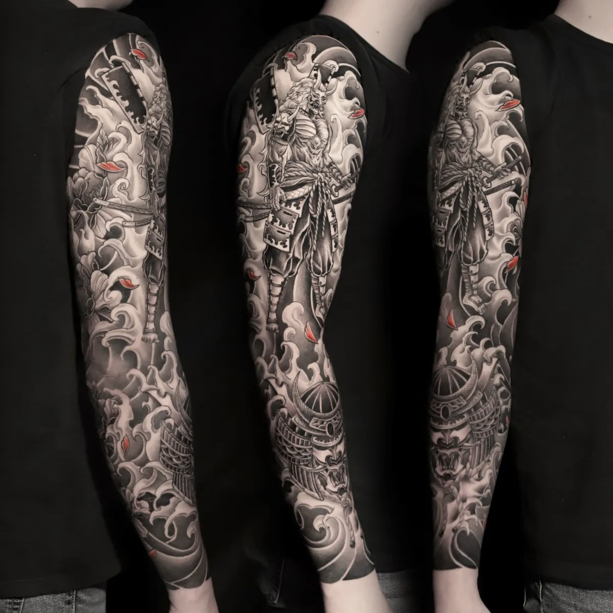 사무라이 목단 긴팔