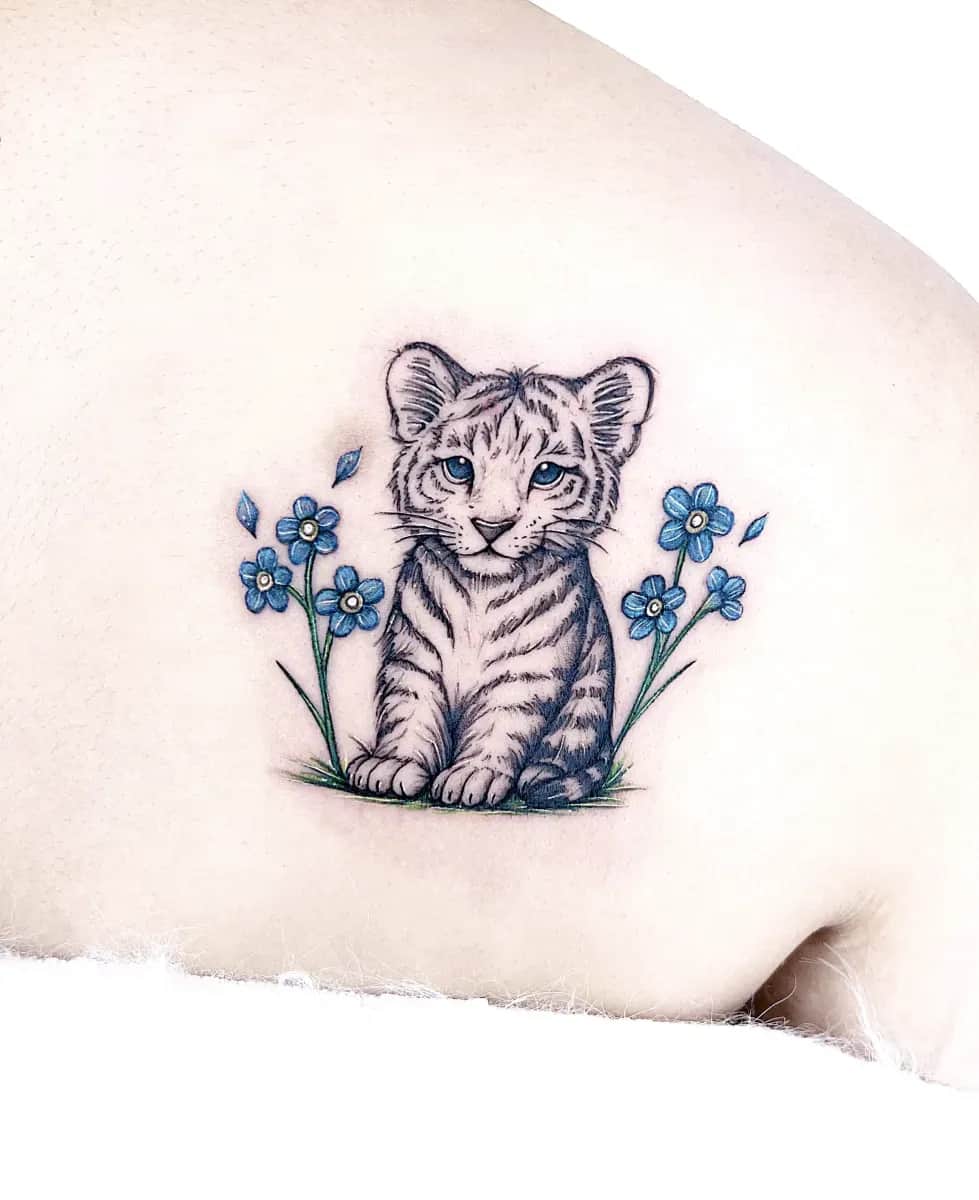 인천타투 주안타투 아기호랑이타투 물망초타투