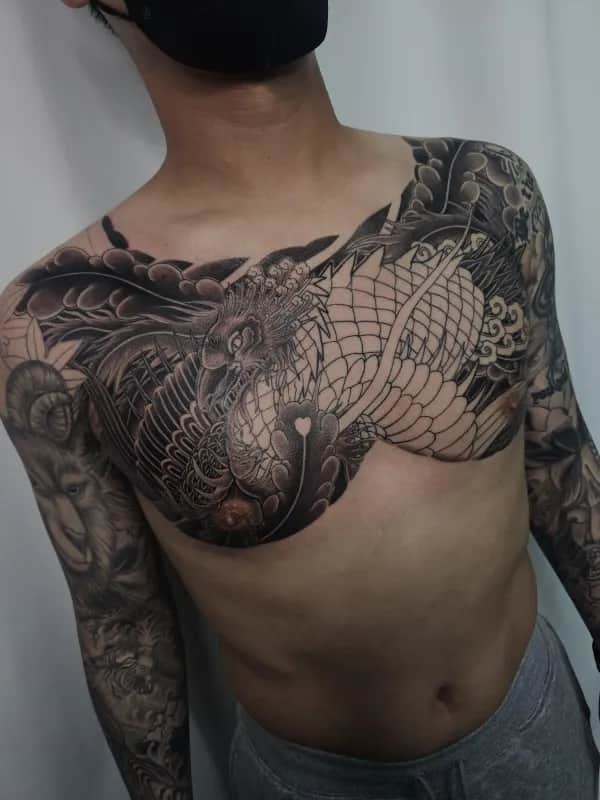 이레즈미가슴 봉황타투 이레즈미타투 부천타투 by.제로타투